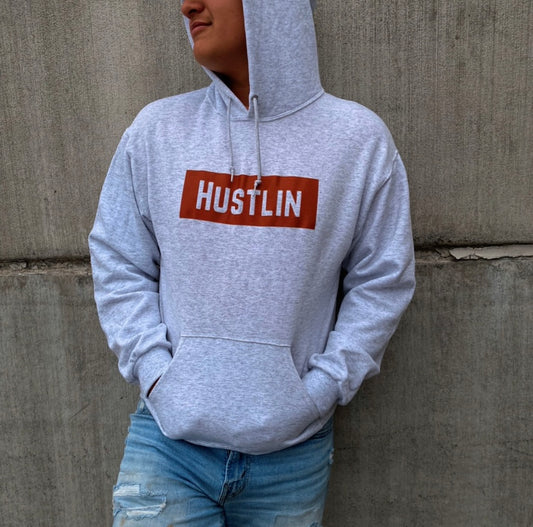 Hustlin box logo hoodie